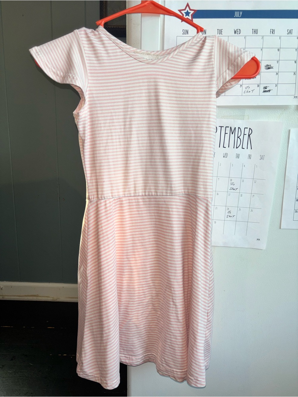 btween Pink & White Striped Tee Dress